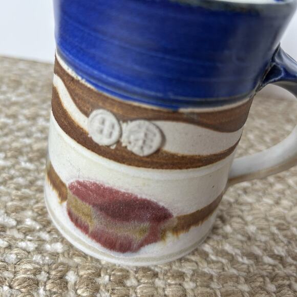 Signed Joe Frank McKee Stoneware Mug 8oz Studio Art Pottery Abstract Southwest - Picture 5 of 9